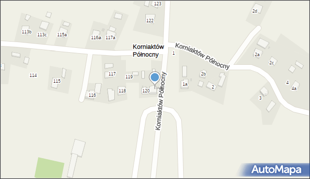 Korniaktów Północny, Korniaktów Północny, 121, mapa Korniaktów Północny