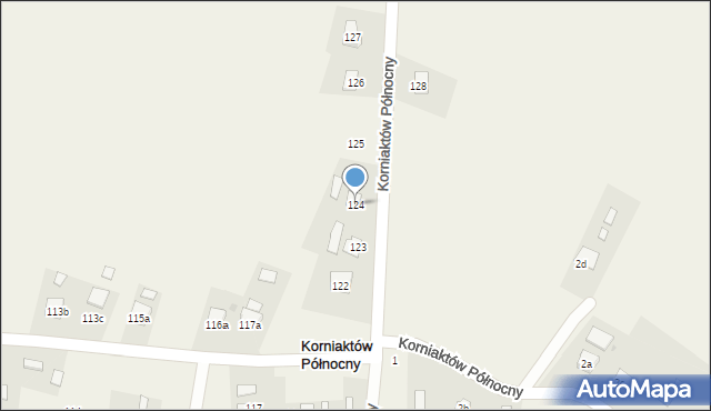 Korniaktów Północny, Korniaktów Północny, 124, mapa Korniaktów Północny