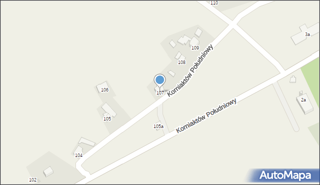 Korniaktów Południowy, Korniaktów Południowy, 107, mapa Korniaktów Południowy