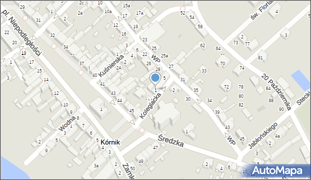 Kórnik, Kolegiacka, 1, mapa Kórnik