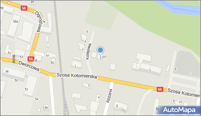 Koronowo, Kolejowa, 1, mapa Koronowo