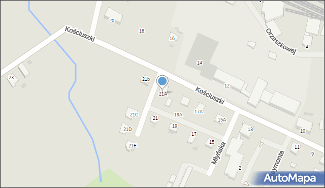 Korsze, Kościuszki Tadeusza, gen., 21A, mapa Korsze