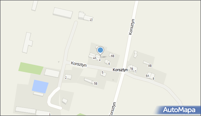 Korsztyn, Korsztyn, 4D, mapa Korsztyn