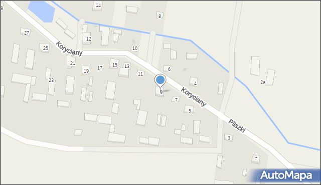 Koryciany, Koryciany, 9, mapa Koryciany