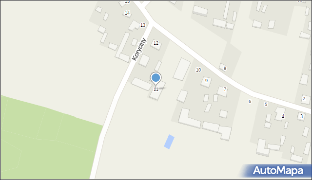 Koryciny, Koryciny, 11, mapa Koryciny