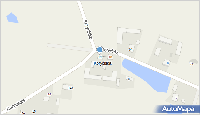 Koryciska, Koryciska, 11, mapa Koryciska