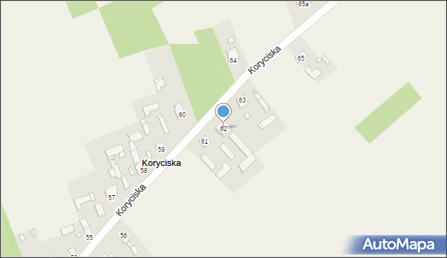 Koryciska, Koryciska, 62, mapa Koryciska