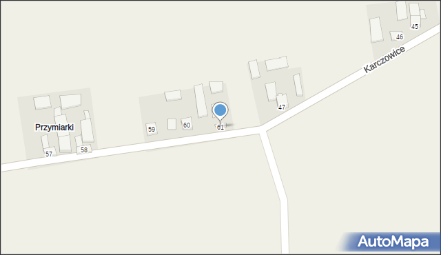 Koryczany, Koryczany, 61, mapa Koryczany