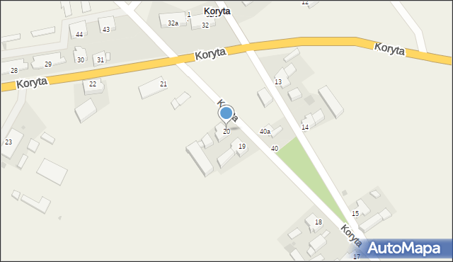 Koryta, Koryta, 20, mapa Koryta
