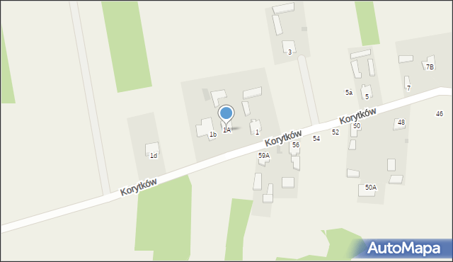 Korytków, Korytków, 1A, mapa Korytków