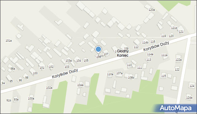 Korytków Duży, Korytków Duży, 106, mapa Korytków Duży