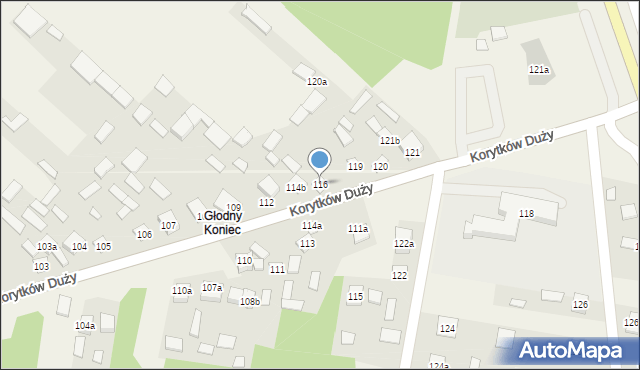 Korytków Duży, Korytków Duży, 116, mapa Korytków Duży