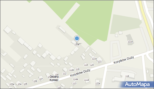 Korytków Duży, Korytków Duży, 120a, mapa Korytków Duży