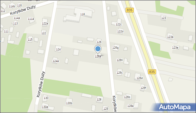 Korytków Duży, Korytków Duży, 126a, mapa Korytków Duży