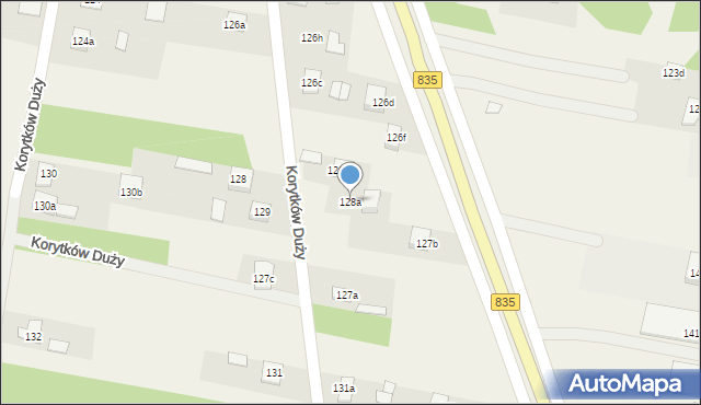 Korytków Duży, Korytków Duży, 128a, mapa Korytków Duży