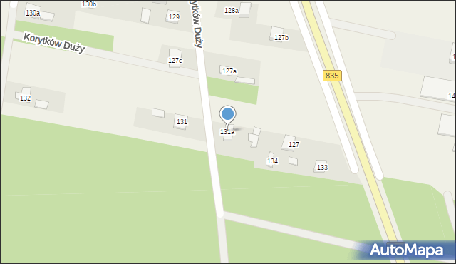Korytków Duży, Korytków Duży, 131a, mapa Korytków Duży