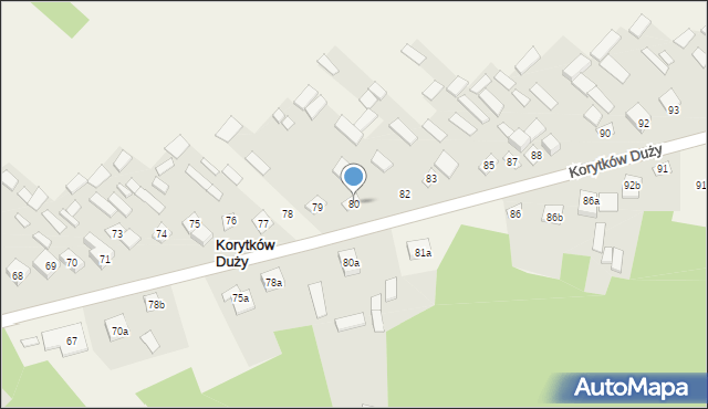 Korytków Duży, Korytków Duży, 80, mapa Korytków Duży