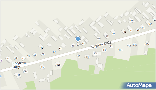Korytków Duży, Korytków Duży, 87, mapa Korytków Duży