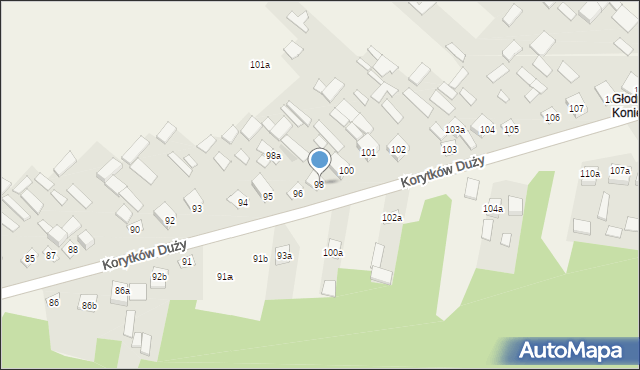Korytków Duży, Korytków Duży, 98, mapa Korytków Duży