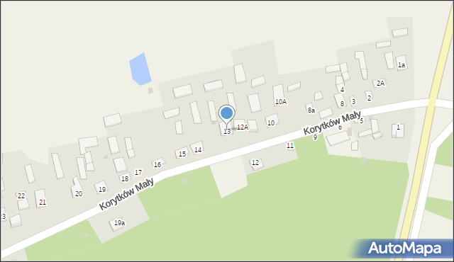 Korytków Mały, Korytków Mały, 13, mapa Korytków Mały