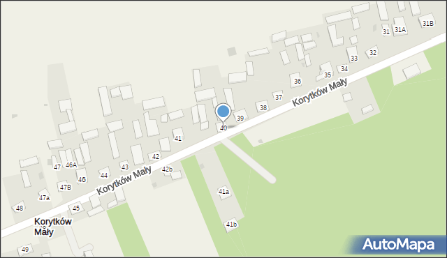 Korytków Mały, Korytków Mały, 40, mapa Korytków Mały