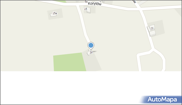 Korytów, Korytów, 14, mapa Korytów