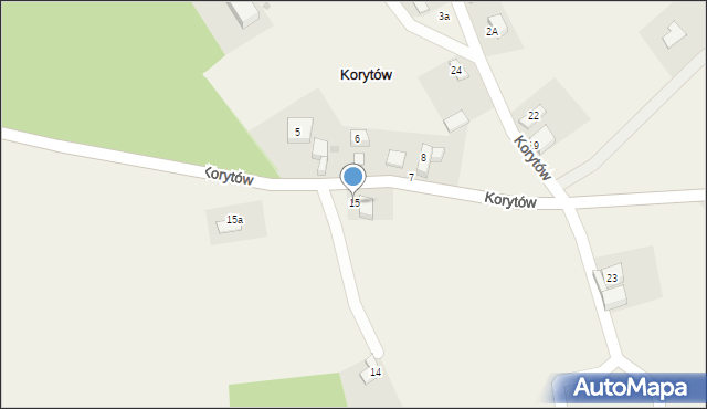 Korytów, Korytów, 15, mapa Korytów