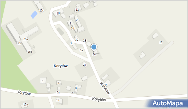 Korytów, Korytów, 2A, mapa Korytów
