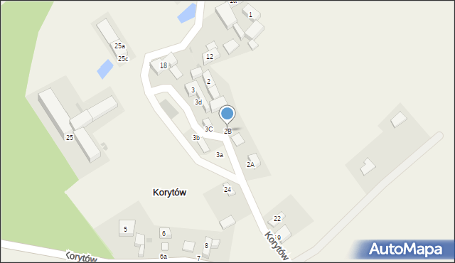 Korytów, Korytów, 2B, mapa Korytów