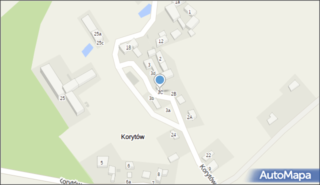 Korytów, Korytów, 3C, mapa Korytów