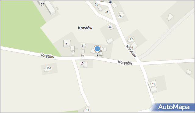 Korytów, Korytów, 7, mapa Korytów