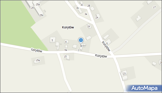 Korytów, Korytów, 8, mapa Korytów
