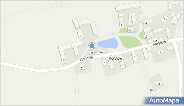 Korytów, Korytów, 15, mapa Korytów