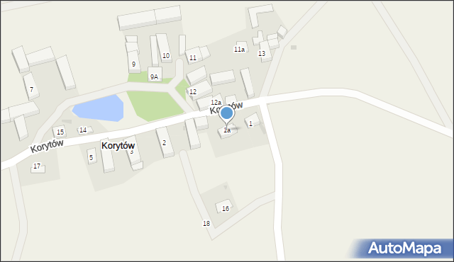 Korytów, Korytów, 1a, mapa Korytów