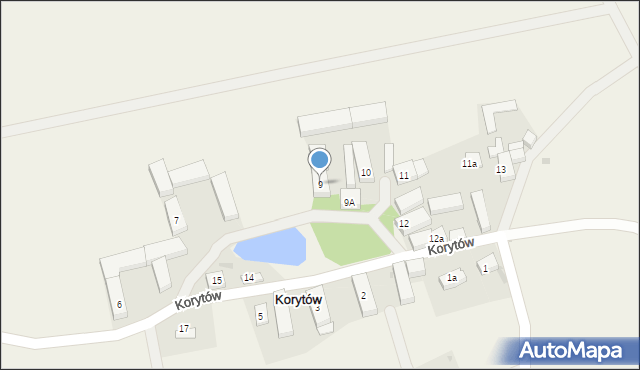 Korytów, Korytów, 9, mapa Korytów