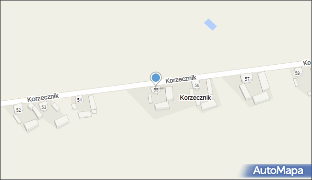 Korzecznik, Korzecznik, 55, mapa Korzecznik