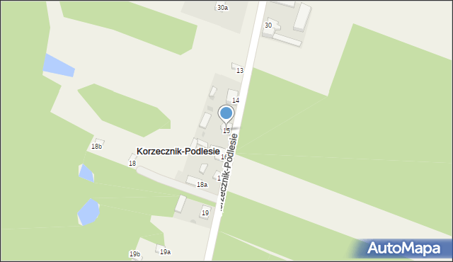 Korzecznik-Podlesie, Korzecznik-Podlesie, 15, mapa Korzecznik-Podlesie