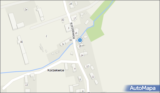 Korzekwice, Korzekwice, 15, mapa Korzekwice