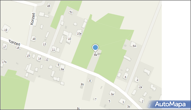 Korzeń, Korzeń, 8a, mapa Korzeń