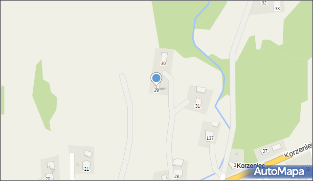 Korzeniec, Korzeniec, 29, mapa Korzeniec