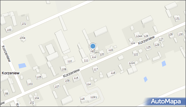 Korzeniew, Korzeniew, 112/2, mapa Korzeniew