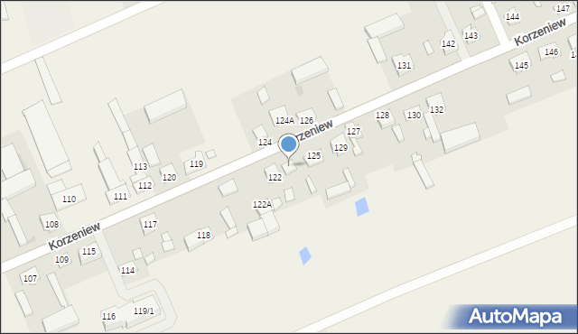 Korzeniew, Korzeniew, 123, mapa Korzeniew