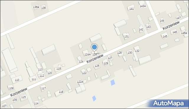 Korzeniew, Korzeniew, 126, mapa Korzeniew