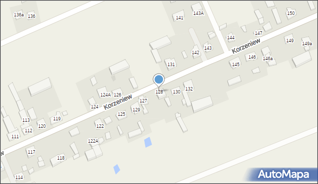 Korzeniew, Korzeniew, 128, mapa Korzeniew
