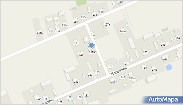 Korzeniew, Korzeniew, 143A, mapa Korzeniew
