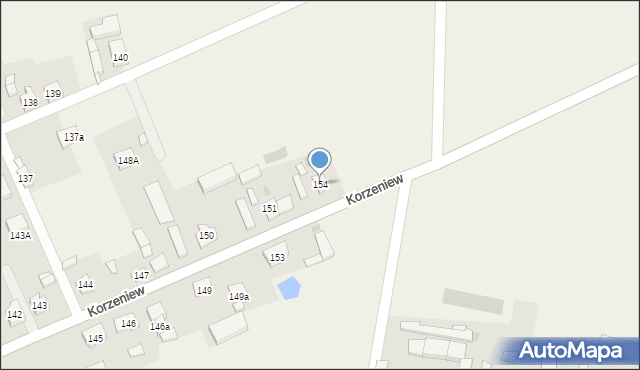 Korzeniew, Korzeniew, 154, mapa Korzeniew