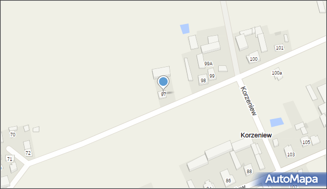 Korzeniew, Korzeniew, 97, mapa Korzeniew