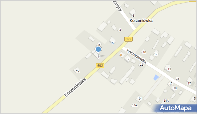 Korzeniówka, Korzeniówka, 7, mapa Korzeniówka