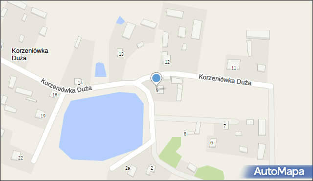 Korzeniówka Duża, Korzeniówka Duża, 9, mapa Korzeniówka Duża