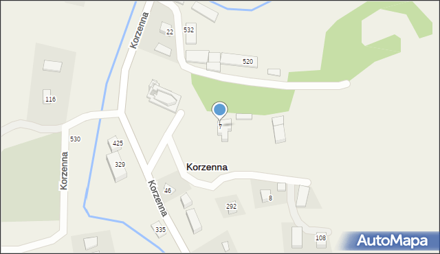 Korzenna, Korzenna, 7, mapa Korzenna